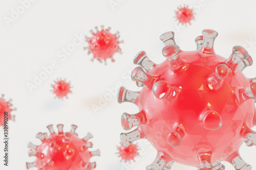 wizualizacja symboliczna obrazująca komórkę wirusa coronawirus covid 19
