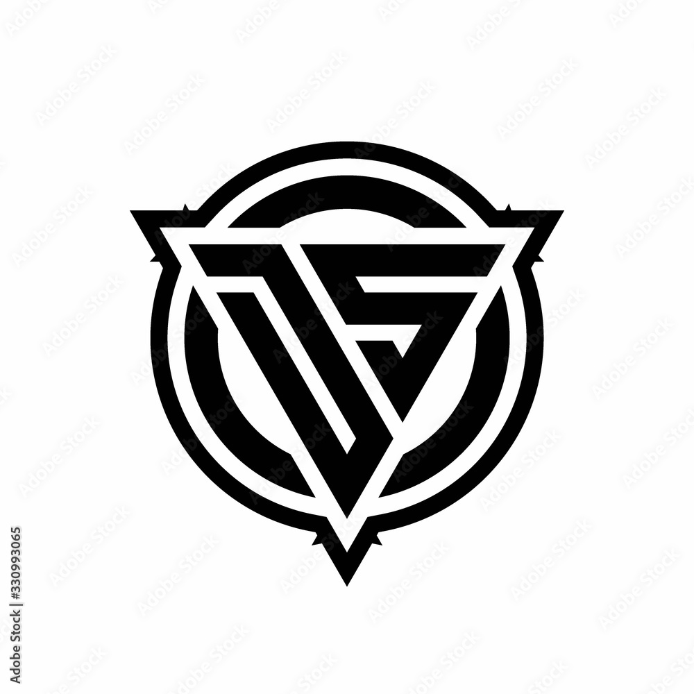 DS logo with triangle shape and circle with outline rounded design ...