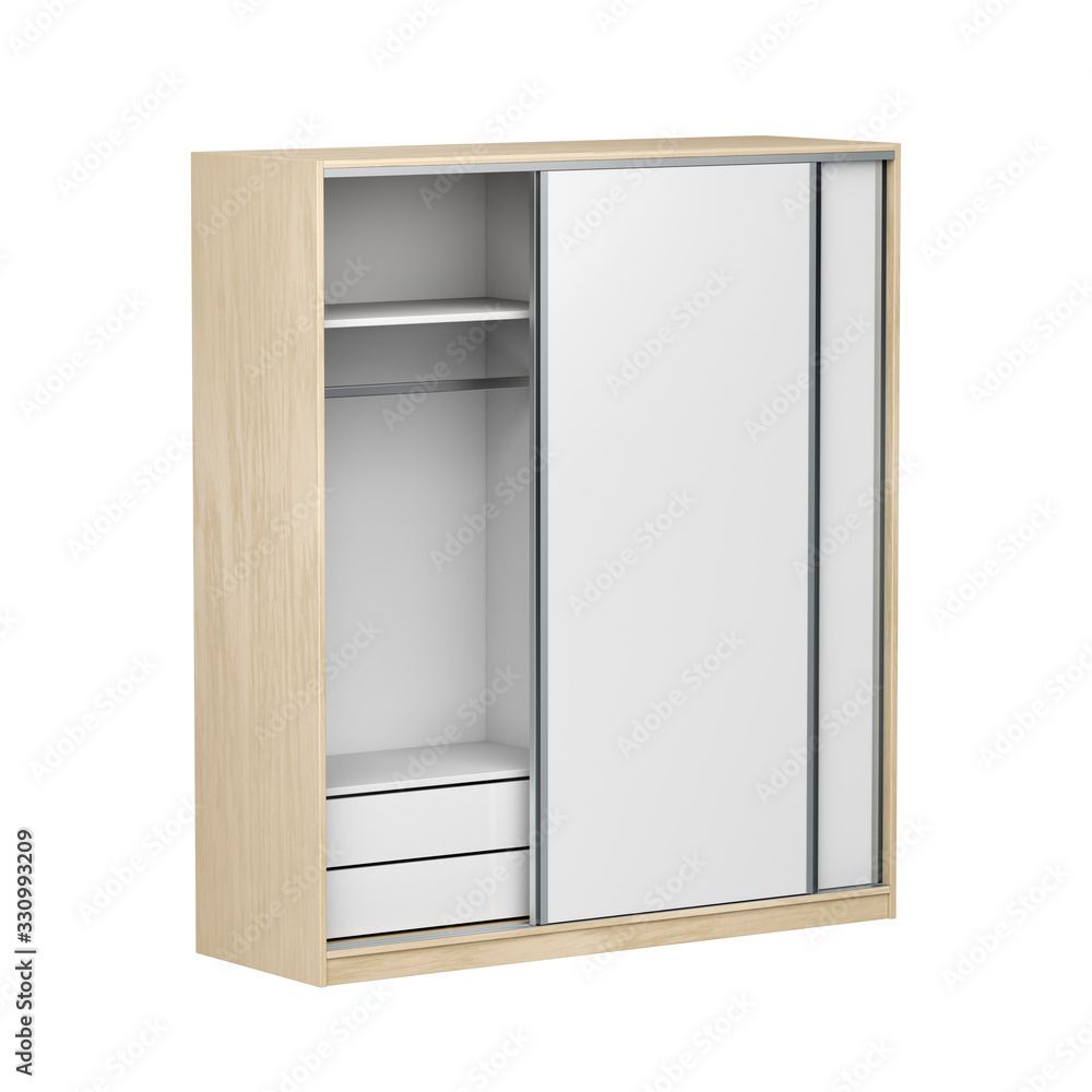 Wood wardrobe isolated on white Wood wardrobe isolated on white
