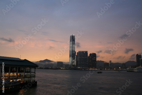 view from Hong Kong island in Kowloon