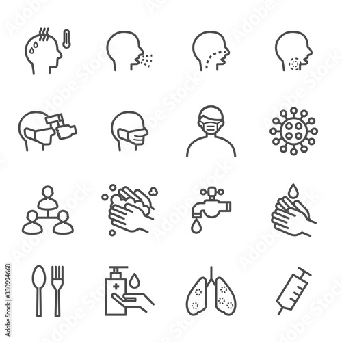 Corona virus Covid 19 Icons Vector