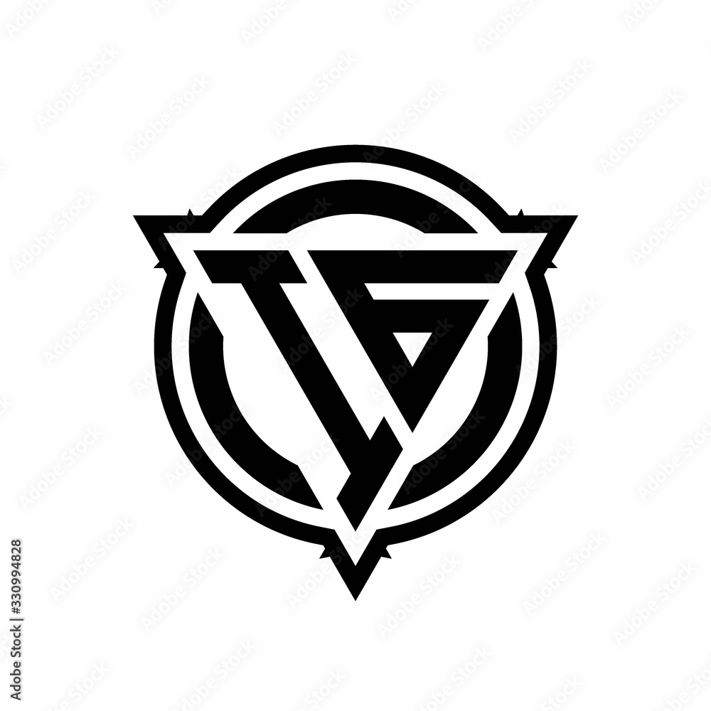 IG logo with triangle shape and circle with outline rounded design template IG logo with triangle shape and circle with outline rounded design template