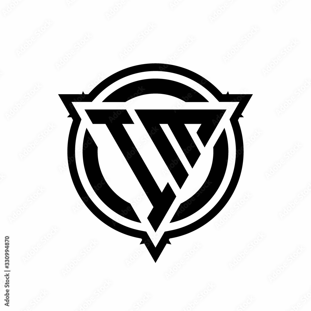 IM logo with triangle shape and circle with outline rounded design template IM logo with triangle shape and circle with outline rounded design template