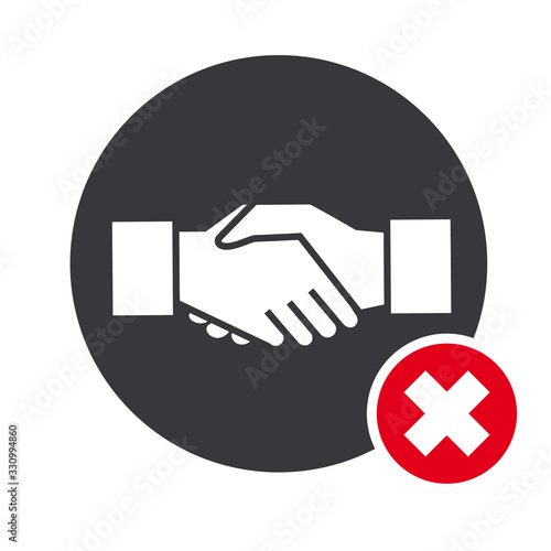 Dont shake hands for virus prevention - avoiding handshake vector illustration