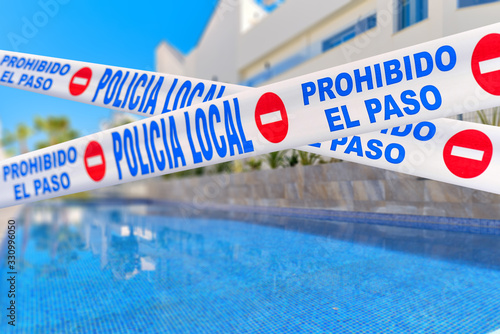 Quarantined public swimming pool closed caused by COVID-19