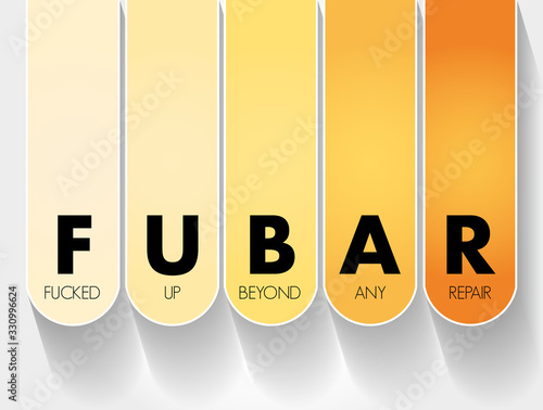 FUBAR - Fucked Up Beyond Any Repair acronym, concept background