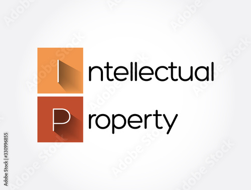 IP - Intellectual Property acronym, business concept background