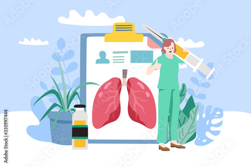 People with vaccine for virus. Vector Illustration