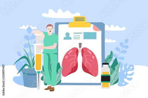 People with vaccine for virus. Vector Illustration