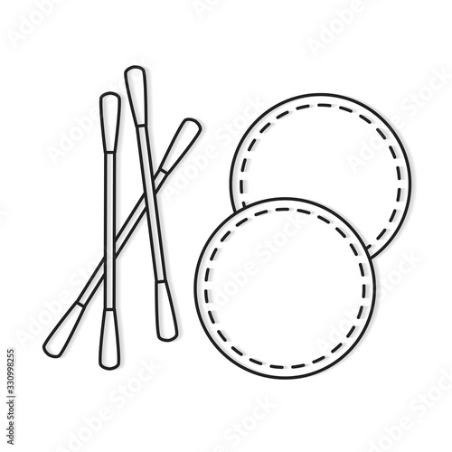 cotton ear swabs and pads- vector illustration
