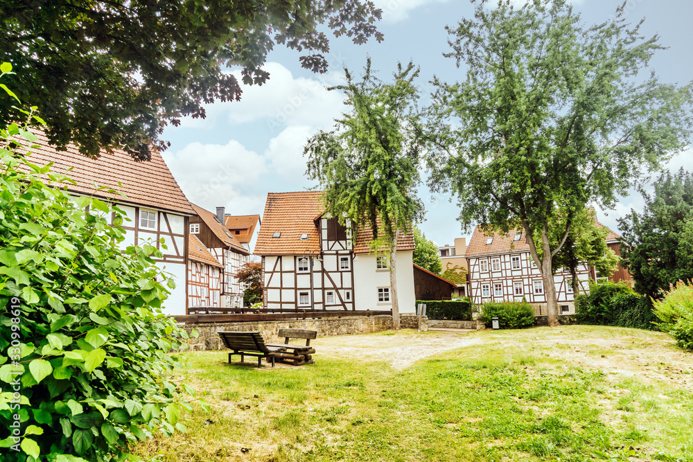 Fototapeta premium Public park with bench