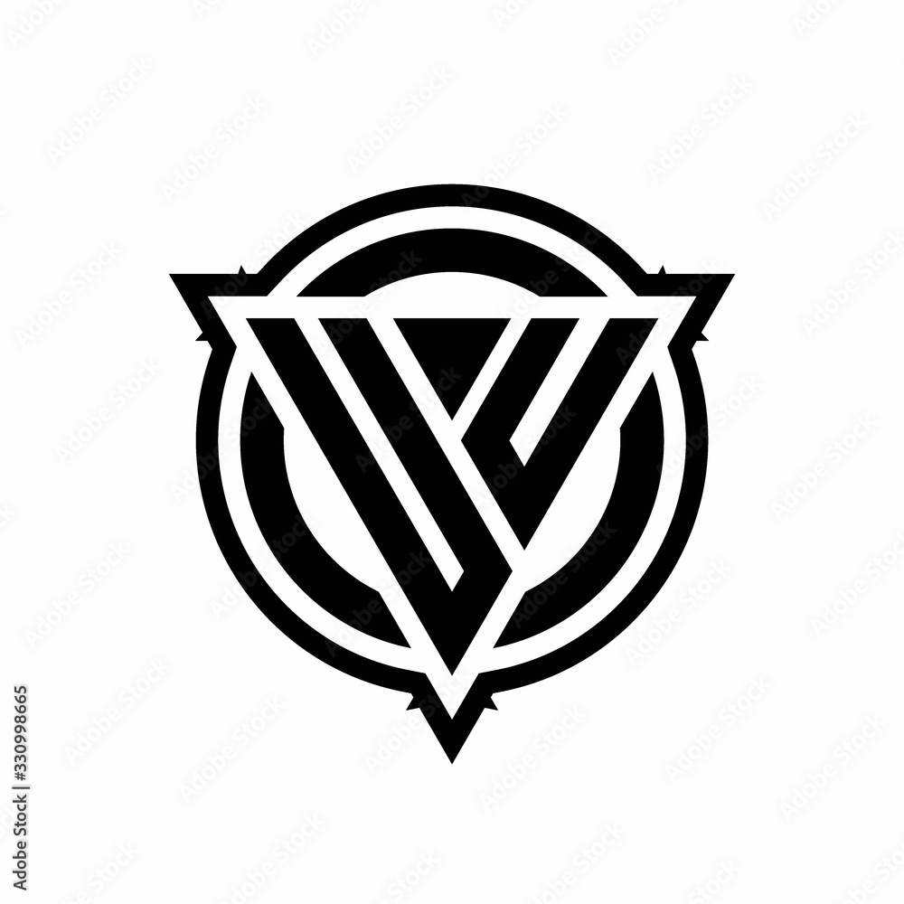 UU logo with triangle shape and circle with outline rounded design template UU logo with triangle shape and circle with outline rounded design template
