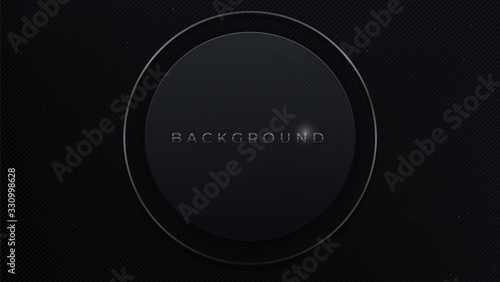 Black abstract minimalist background with a dark geometric shape. Modern design decoration textured luxury gradient geometric elements. Vector material texture premium concept wallpaper, cover, banner