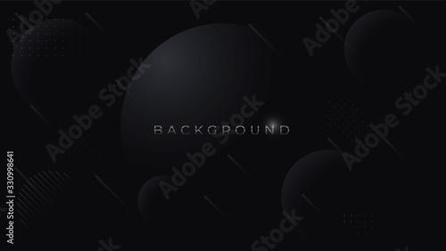 Black abstract minimalist background with a dark geometric shape. Modern design decoration textured luxury gradient geometric elements. Vector material texture premium concept wallpaper, cover, banner