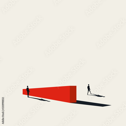 Business success and failure vector concept with winner and loser. Symbol of achievement, leadership.