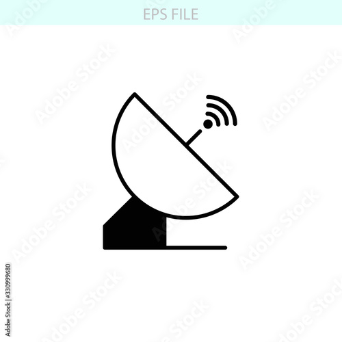 Satellite dish icon. EPS vector file