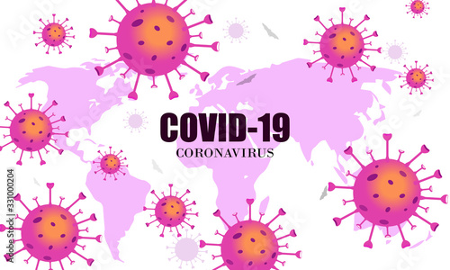 Coronavirus 2019-nCoV. Corona Virus Wuhan on world map background. Vector