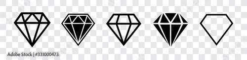 A set of diamonds in a flat style