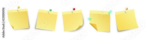 Multicolored, notes, transparent, background., Set, miscellaneous, bent, corners, realistic, shadows.