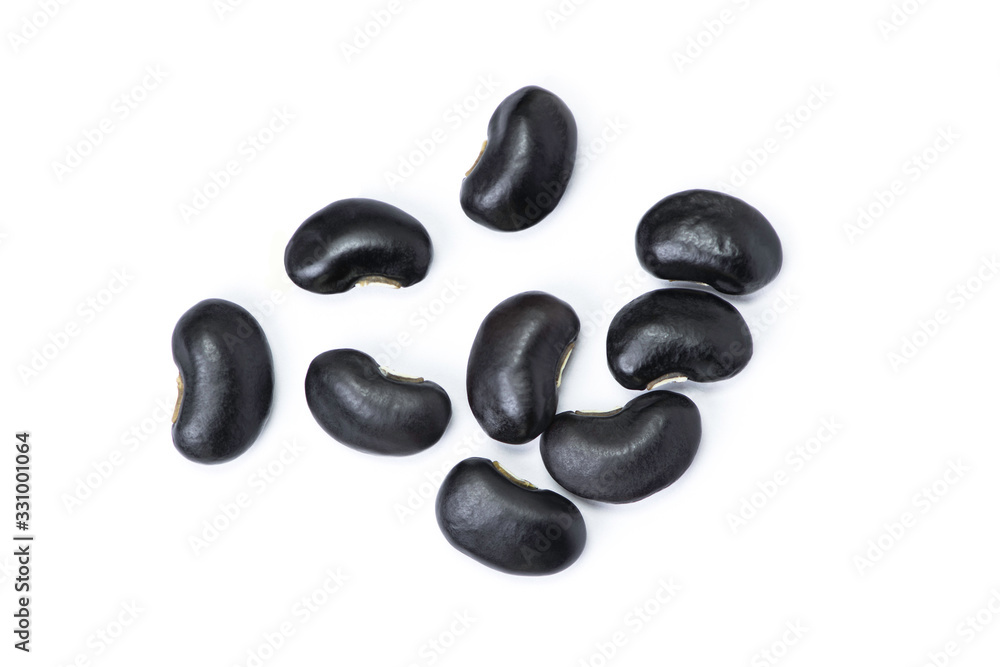 Black beans( Urad dal, black gram, vigna mungo ) isolated on white background . Overhead view. Flat lay. Black beans( Urad dal, black gram, vigna mungo ) isolated on white background . Overhead view. Flat lay.