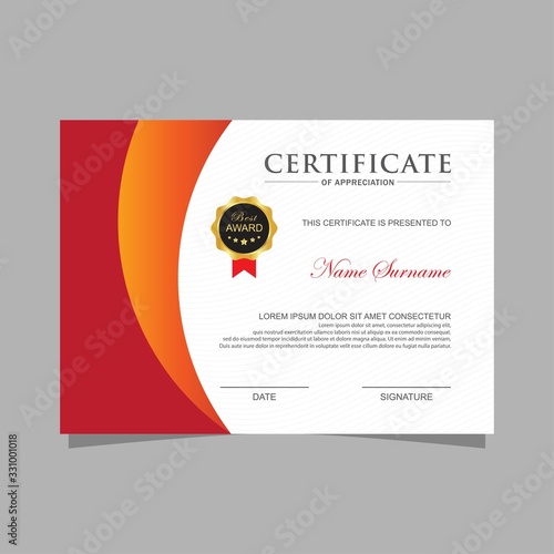 Modern trendy certificate template and background