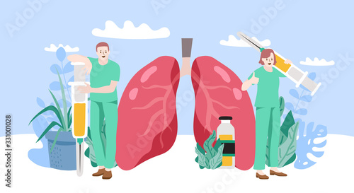 People with vaccine for virus. Vector Illustration