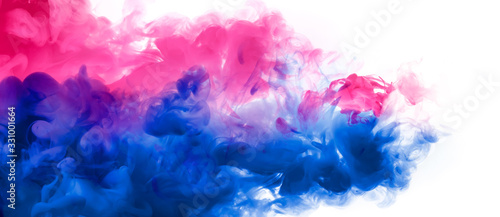 Naklejka Abstract background banner with colorful ink in water. Festival of Colors. Color Explosion Paint Texture