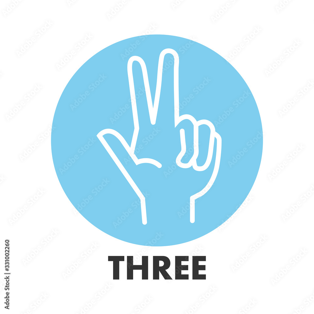 Obraz premium thin line icons for hand,three,vector illustrations