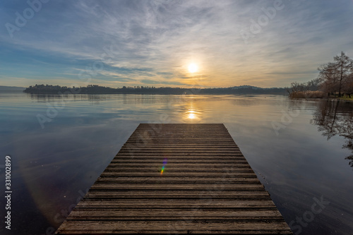 view of lake Varese on a beautiful sunny day © valentidaze
