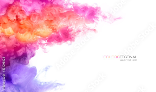 Fotografie, Obraz Abstract background banner with colorful ink in water