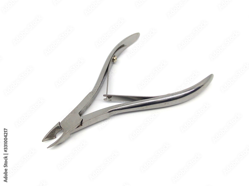 Stainless steel nail scissors isolated on white background. Cuticle cutter. Cuticle scissors. Manicure scissors. Nail clipper. Nail cutter. Stainless steel nail scissors isolated on white background. Cuticle cutter. Cuticle scissors. Manicure scissors. Nail clipper. Nail cutter.