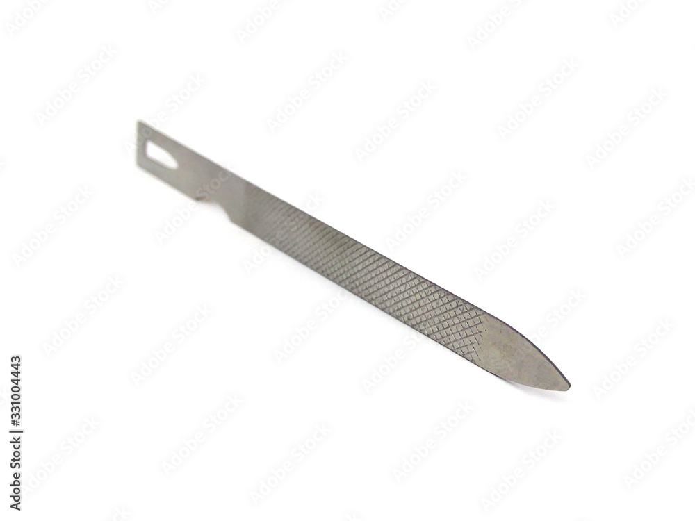 Stainless steel nail file isolated on white background. Stainless steel nail file isolated on white background.