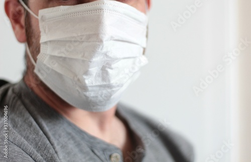 Man wearing surgical mask, disease prevention