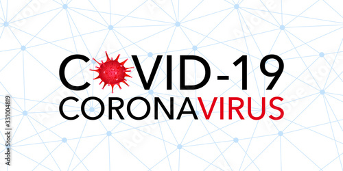 Covid 19, pandemic coronavirus, virus symbol. Covid-19 global connection warning vector illustration on a white background