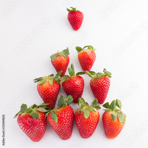 Strawberries arranged in different ways