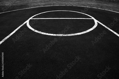  Boundary lines for use in basketball courts,Black and White 