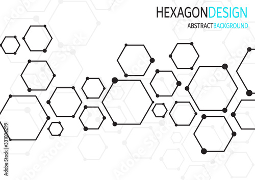 Abstract hexagon or digital technology background. Vector design for science, and medicine.