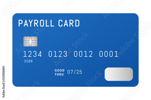 Payroll credit card with payment card number. Primary account number PAN