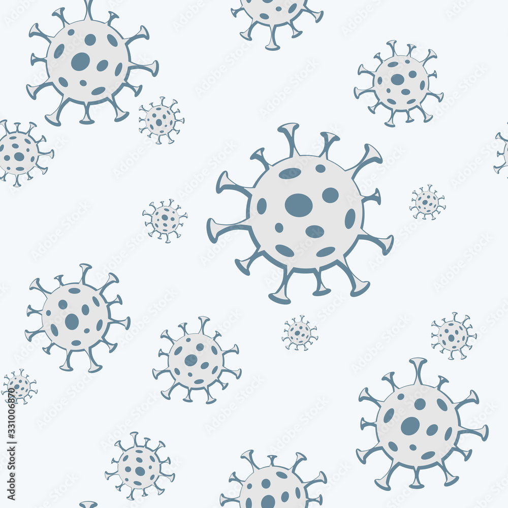 Bacteria virus microorganism microbe on a blue background Seamless pattern Medical background website wallpaper with virus bacteria microorganism Theme of science and health coronavirus Vector pattern Bacteria virus microorganism microbe on a blue background Seamless pattern Medical background website wallpaper with virus bacteria microorganism Theme of science and health coronavirus Vector pattern