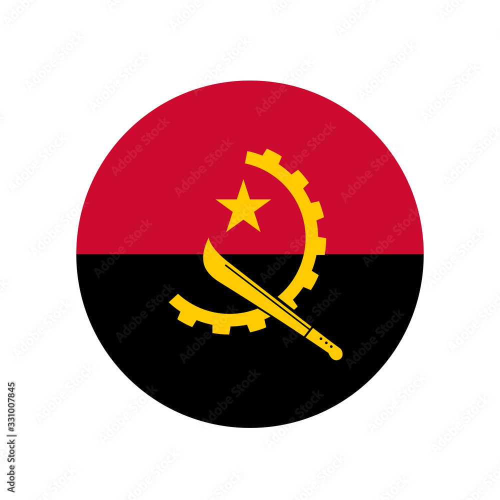 National flag of Republic of Angola, icon. Vector illustration. National flag of Republic of Angola, icon. Vector illustration.