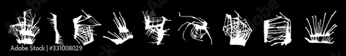Abstract ink spots. The idea of contradiction, development, struggle. Metaphor for cancer disease. Vector set of splashes blots splatter collection. Grunge liquid shape spatter black white silhouette