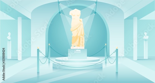 Historical Exposition of Ancient Statue in Museum
