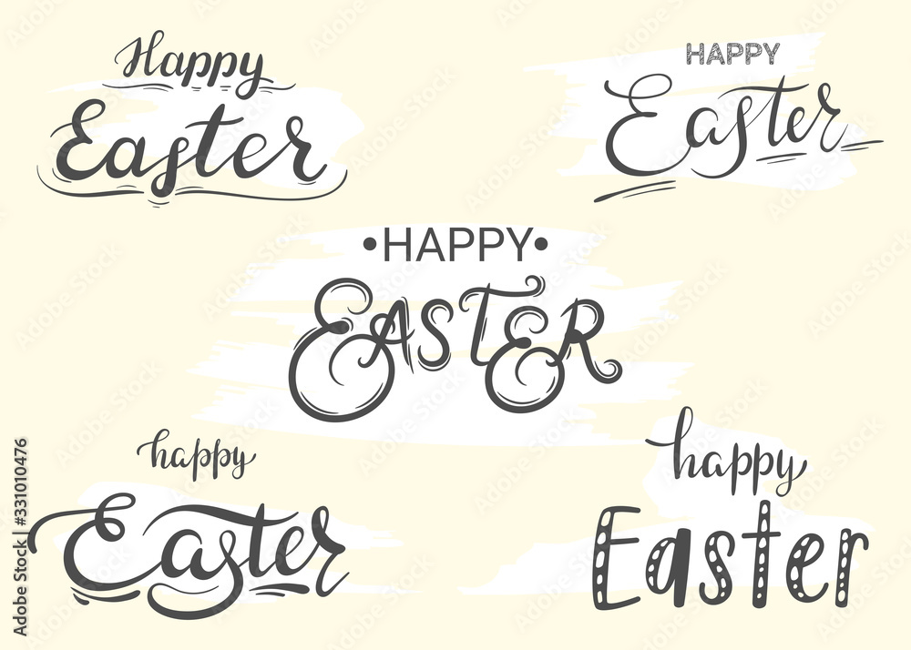 Happy Easter. Lettering / inscriptions with easter greetings