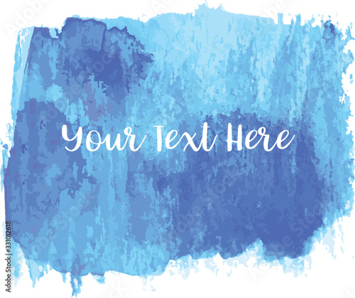 Vector of Regtangle Shaped Blue Watercolor Background with Blank Copyspace
