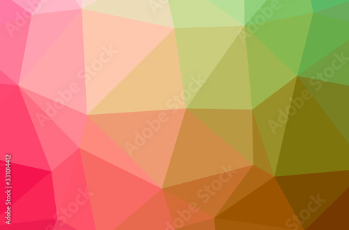 Illustration of abstract Green, Orange, Red, Yellow horizontal low poly background. Beautiful polygon design pattern.