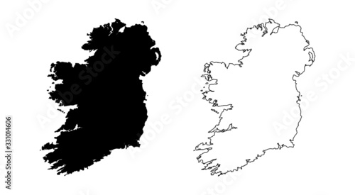 Ireland vector map shape and outline