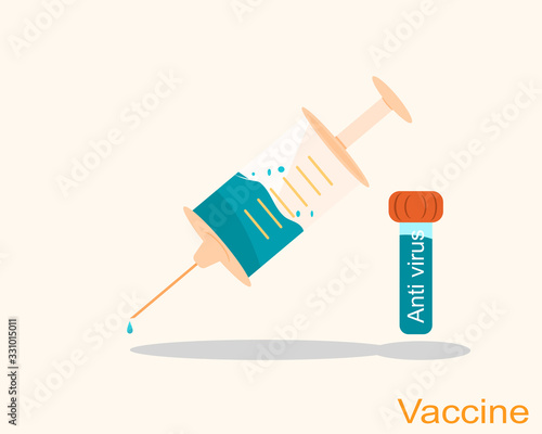 Vector vaccine anti virus, illustration icon syringe drug