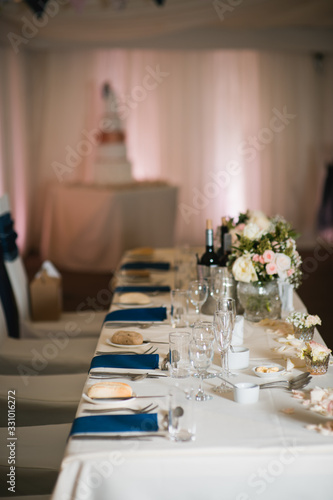 Flowers on a Wedding Register Reception Table