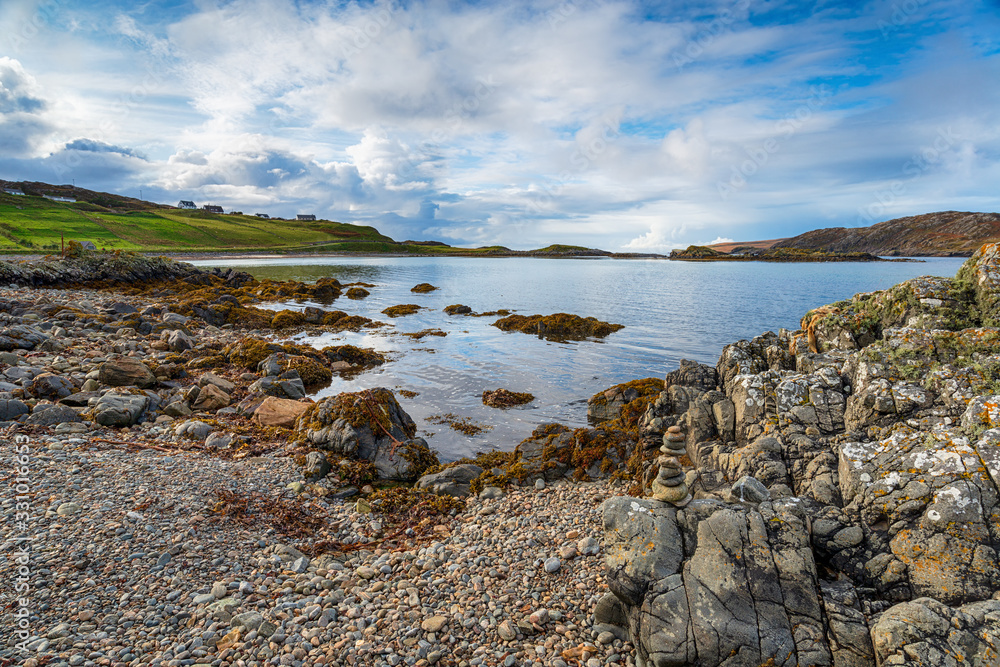 The rocky beach at Scourie