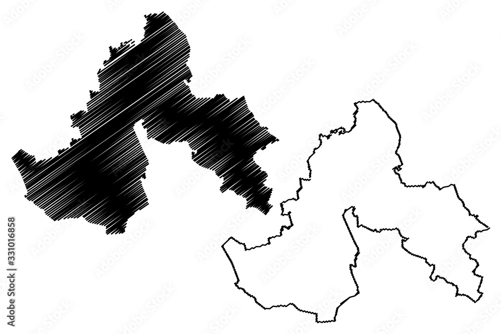 Sigulda Municipality (Republic of Latvia, Administrative divisions of Latvia, Municipalities and their territorial units) map vector illustration, scribble sketch Sigulda map